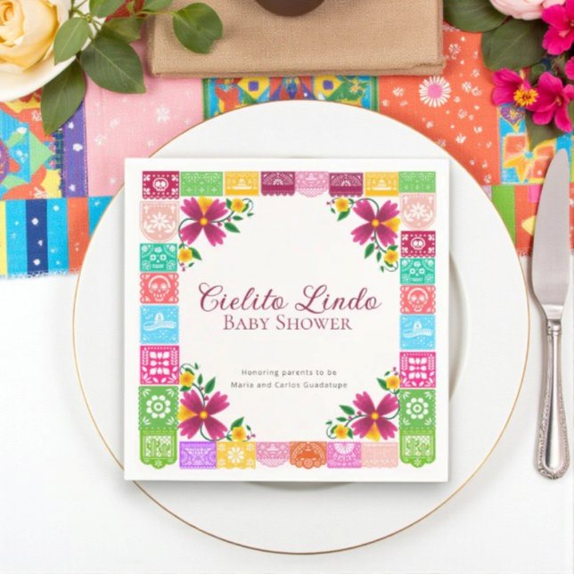 Serviette En Papier Fiesta Floral Cielito Lindo Baby Shower Napkins (Créateur téléchargé)