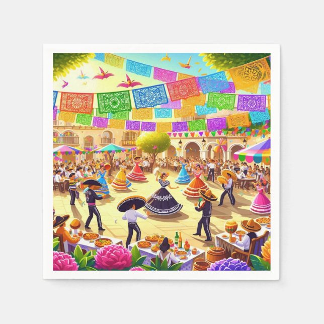 Serviette En Papier Fiesta mexicaine (Devant)