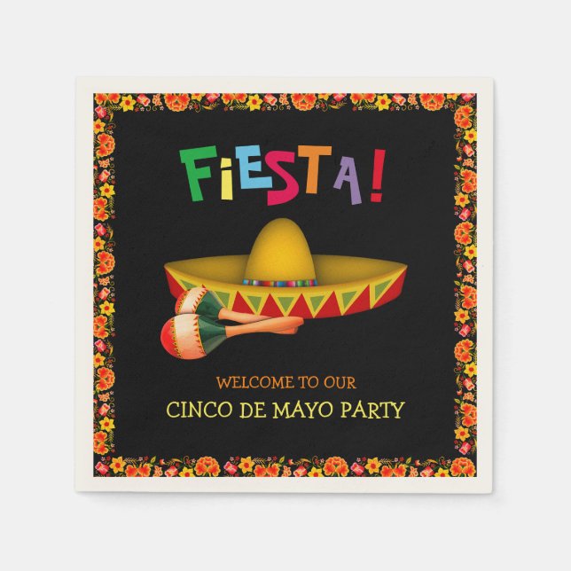 Serviette En Papier Fiesta mexicaine ou Cinco de Mayo (Devant)