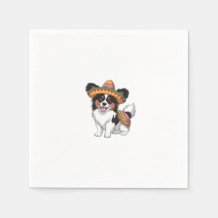 Serviette En Papier Fiesta Papillon Chien portant Sombrero et Sarape