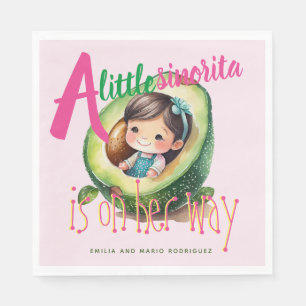 Serviette En Papier Fiesta Sinorita Baby Girl Douche Partyware rose