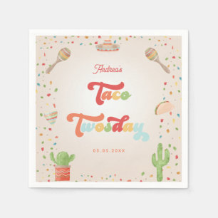 Serviette En Papier Fiesta Super colorée 2e anniversaire Taco Twosday