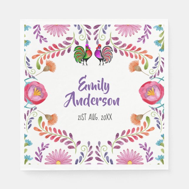 Serviette En Papier FIESTA Vaisselle jetable personnalisée Art populai (Devant)