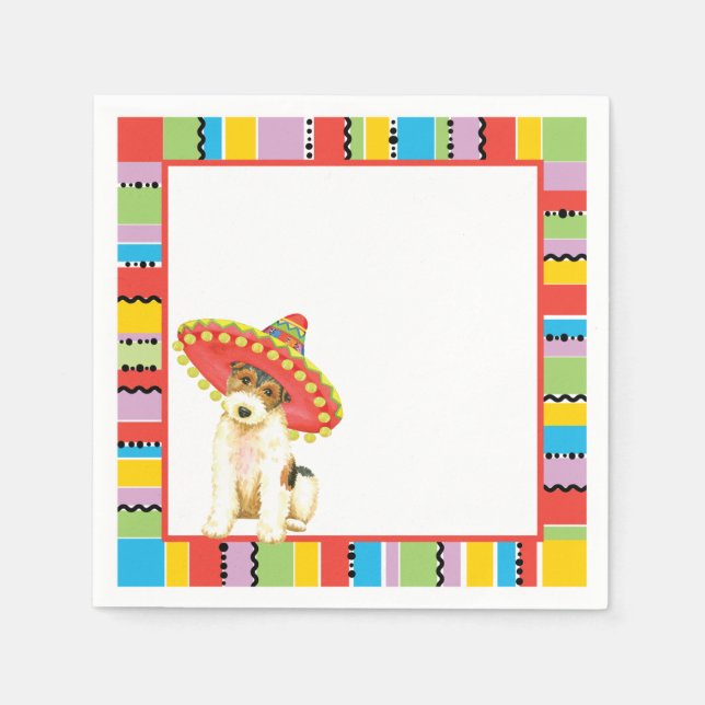 Serviette En Papier Fiesta Wire Fox Terrier (Devant)