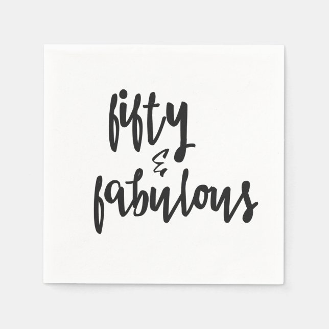Serviette En Papier Fifty & Fabulous - Fun 50e anniversaire (Devant)