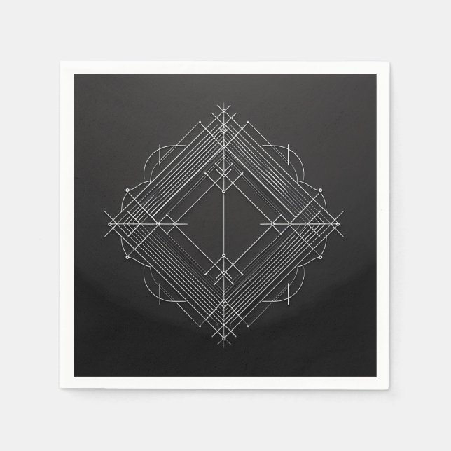 Serviette En Papier Filigranes géométriques diamant (Devant)
