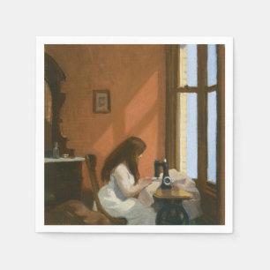 Serviette En Papier Fille à une machine à coudre (par Edward Hopper)