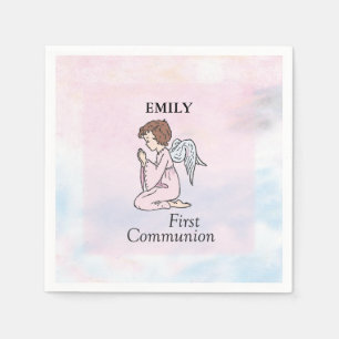Serviette En Papier Fille, ange de première communion