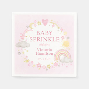 Serviette En Papier Fille Aquarelle Arc-en-ciel Bébé Sprinkle