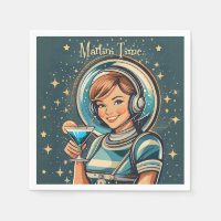 Fille Astro Rétro Futuriste Temps Martini