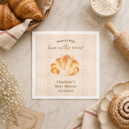 Serviette En Papier Fille au Croissant avec un Bébé en Route Baby Show