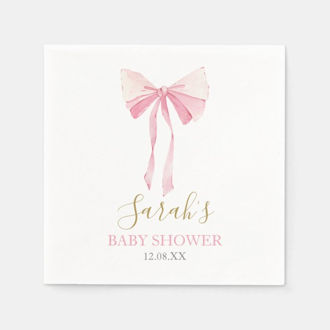 Serviette En Papier Fille Baby shower de la ceinture rose (Devant)