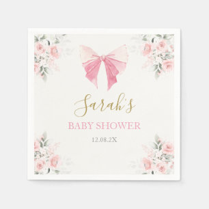 Serviette En Papier Fille Baby shower de la ceinture rose