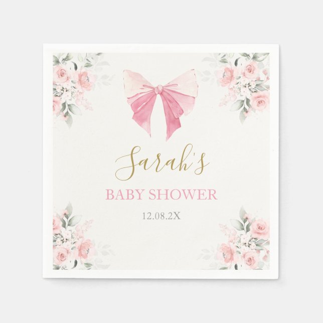 Serviette En Papier Fille Baby shower de la ceinture rose (Devant)