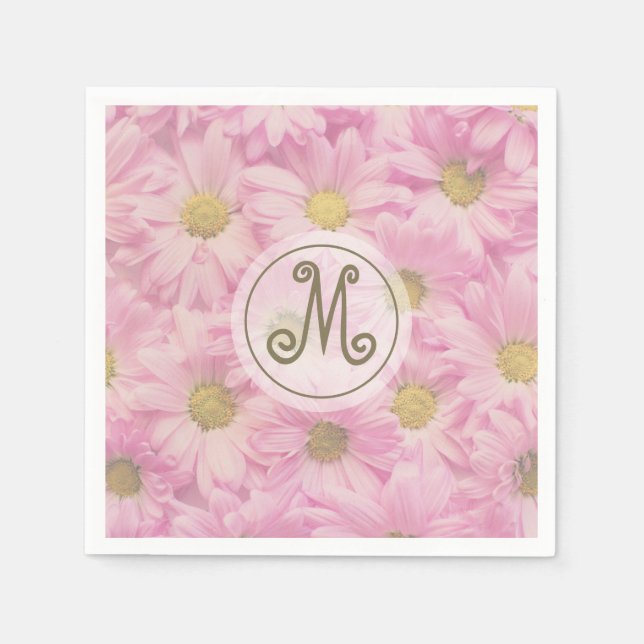 Serviette En Papier Fille Blush Pink Daisies mignonne Personnalisé Mon (Devant)