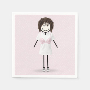 Serviette En Papier Fille Bonhomme Allumette Survivante du Cancer du S