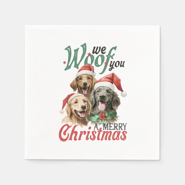 Serviette En Papier Fille cadeau de Noël Joyeux Noël (Devant)