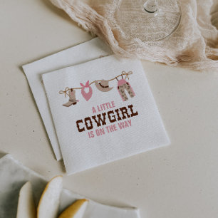 Serviette En Papier Fille cow-boy western Shower de bébé rose