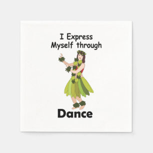 Serviette En Papier Fille danseuse de hula exprimant la danse Fête lua
