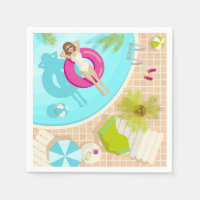 fille de fête en piscine en bikini été plage