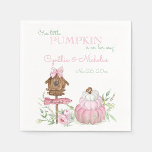 Serviette En Papier Fille de la fête prénatale de la petite citrouille