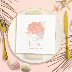Serviette En Papier Fille de plage Bébé Fille Rose Baby Shower