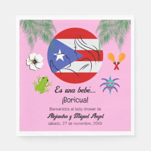 Serviette En Papier Fille espagnole portoricaine boricua Baby Shower r