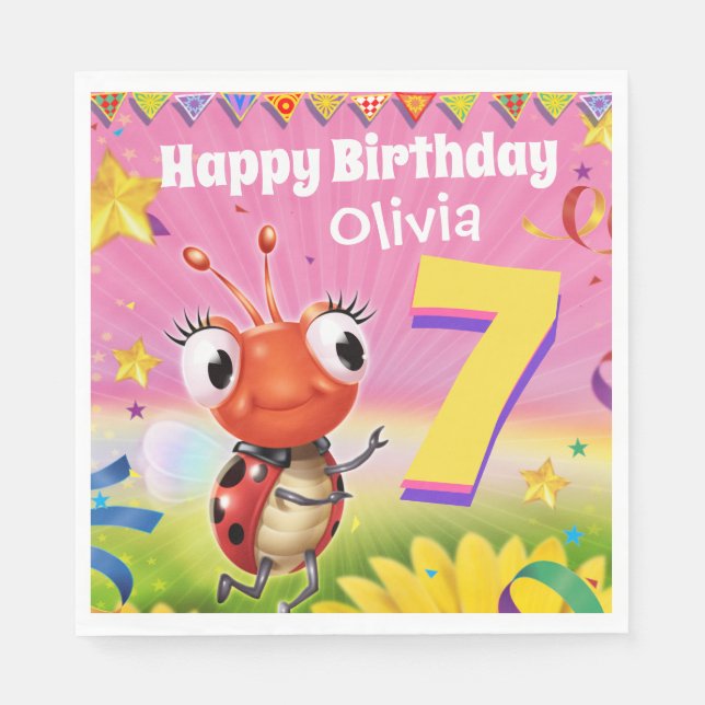 Serviette En Papier Fille faite sur commande 7yrs de serviette de (Devant)