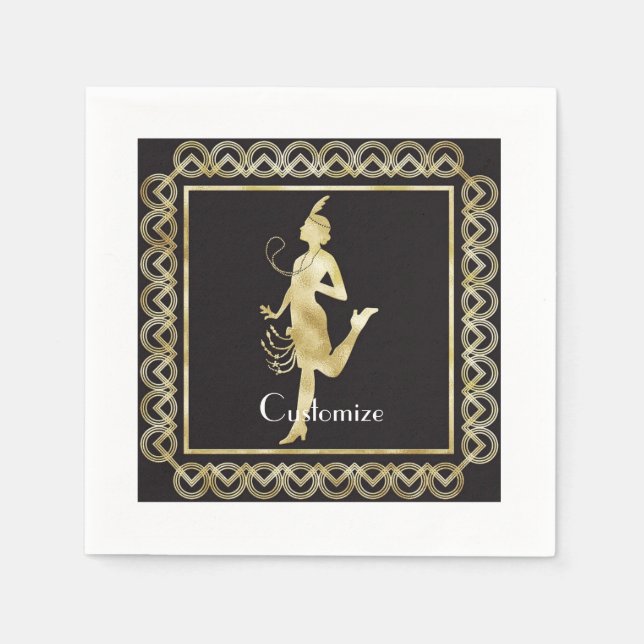 Serviette En Papier Fille Flapper des années 1920 Thunder_Cove (Devant)