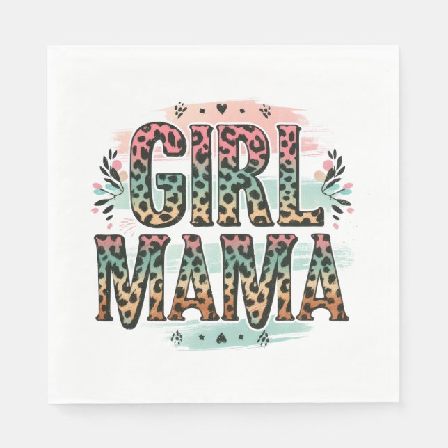 Serviette En Papier Fille maman (Devant)