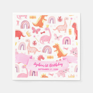 Serviette En Papier Fille mignonne rose ruban Anniversaire de enfant D