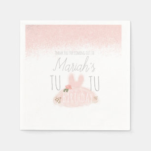 Serviette En Papier Fille Minimal Tutu Anniversaire Deux Ans Paillette