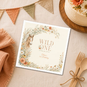 Serviette En Papier Fille Orange Sauvageonne Fleur Sauvage Cheval 1er
