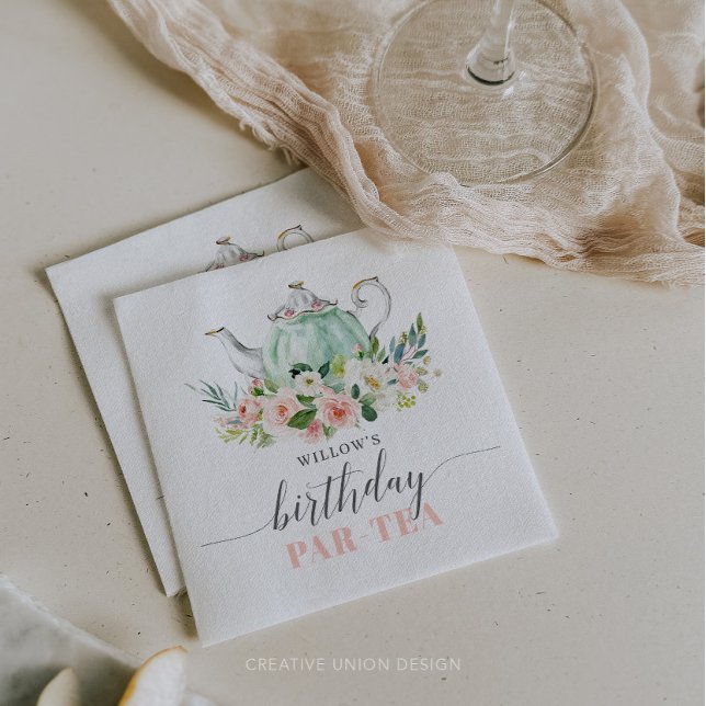 Serviette En Papier Fille personnalisée Fête d'anniversaire Par-Tea Pa (Créateur téléchargé)