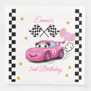 Serviette En Papier Fille Racing Anniversaire Rapide un et deux fois