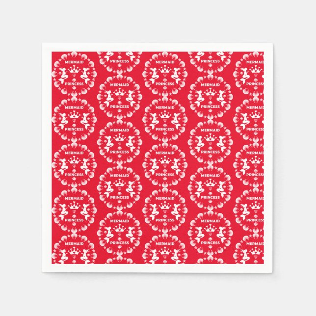 Serviette En Papier Fille Sirène Princesse (Devant)