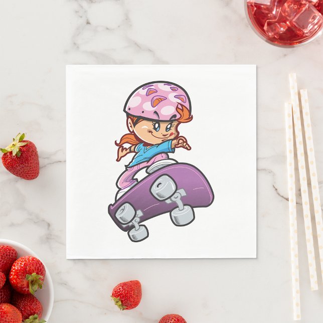 Serviette En Papier Fille Skateboarder (Créateur téléchargé)