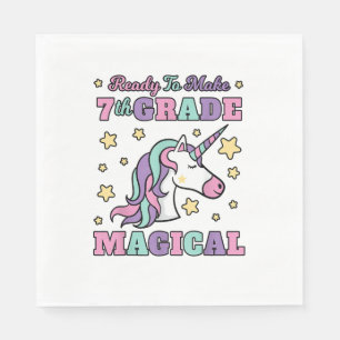 Serviette En Papier Filles 7E Année Retour À L'École Magique Unicorne