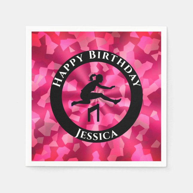 Serviette En Papier Filles Athlétisme Camouflage Rose   (Devant)