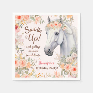 Serviette En Papier Filles Cheval Anniversaire Papier de fête Napkin