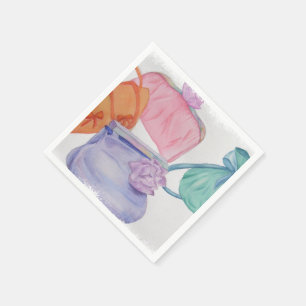 SERVIETTE EN PAPIER FILLES COLORÉS PURCES PAPIER NAPKINS