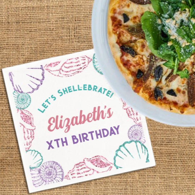 Serviette En Papier Filles Coquillages Anniversaire (Créateur téléchargé)