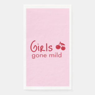 Serviette En Papier Filles Devenues Douces Rose et Rouge Cerise Enterr