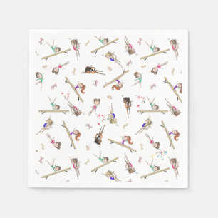 Serviette En Papier Filles Gymnastique fête d'anniversaire