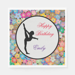 Serviette En Papier Filles Gymnastique Joyeux Anniversaire