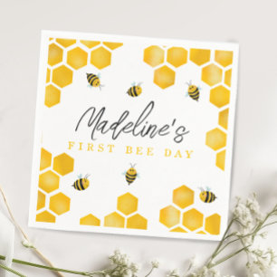 Serviette En Papier Filles mignonnes été premier jour d'abeilles enfan