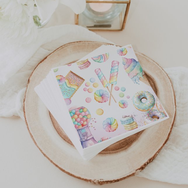 Serviette En Papier Filles Pastel Candy Land Table de fête d'anniversa (Créateur téléchargé)