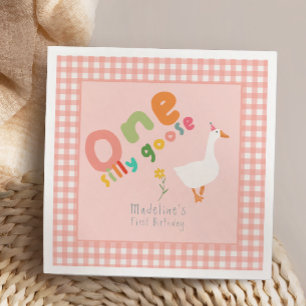 Serviette En Papier Filles une oie sotte enfants rose premier annivers