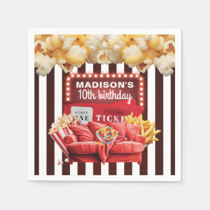 Serviette En Papier Film personnalisé Nuit Cinéma Anniversaire