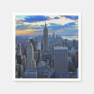 Serviette En Papier Fin de l'après-midi NYC Skyline à l'approche du co